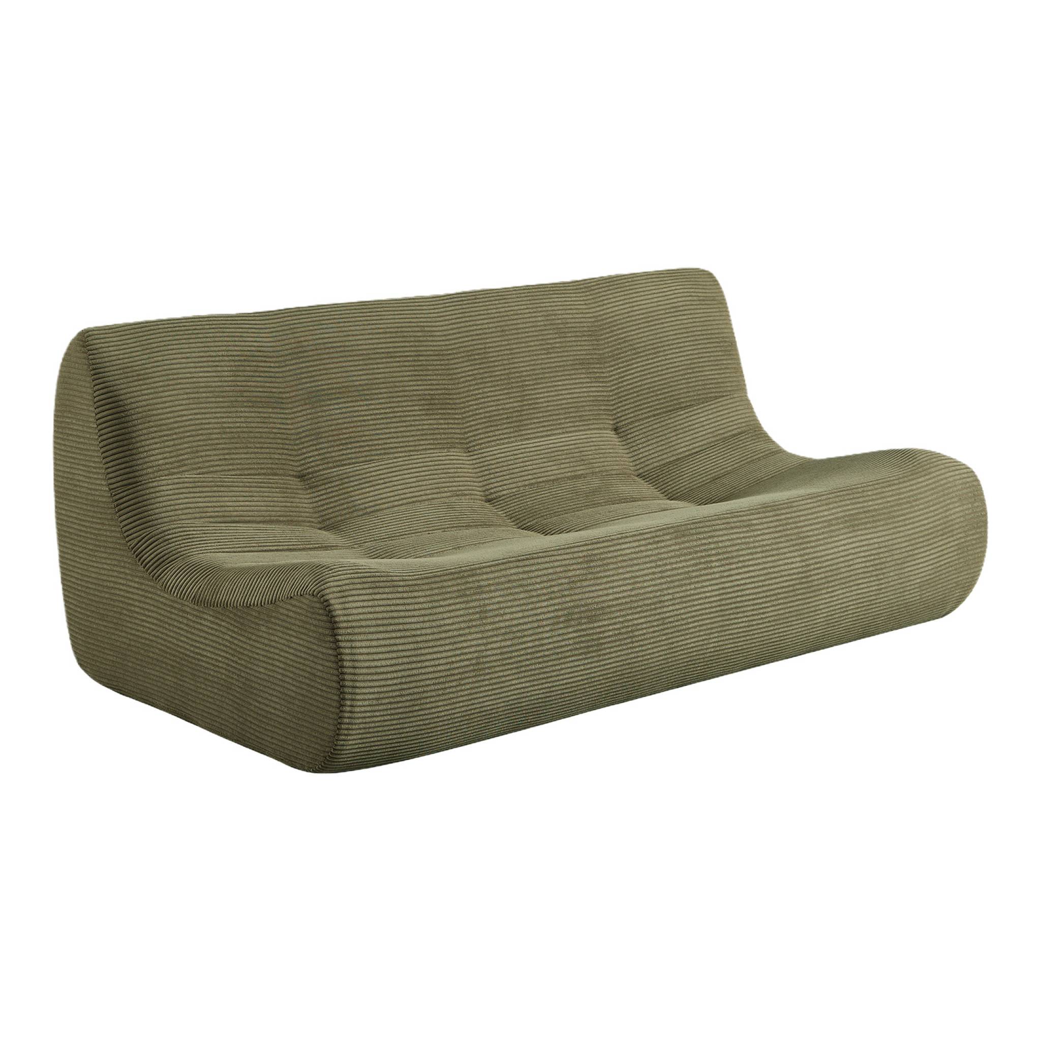 Canapé d'angle compressé modulable 7 places avec repose pied velours côtelé SOKOL