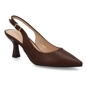 Zapato salón destalonado para mujer con tacón y punta fina