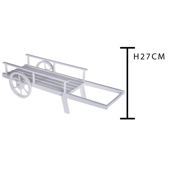 Carretto 99 Cm - Pezzi 1 - 99X27X36cm - Colore: Bianco - Bianchi Dino - Decori Casa E Complementi