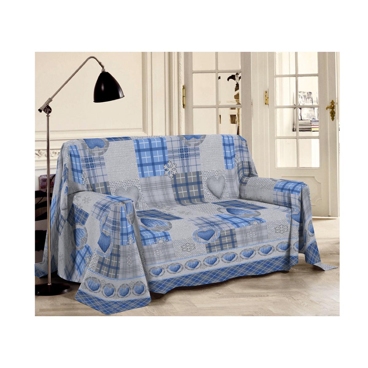 Telo Arredo Multiuso Copritutto 100% Cotone Love Mountain Blu