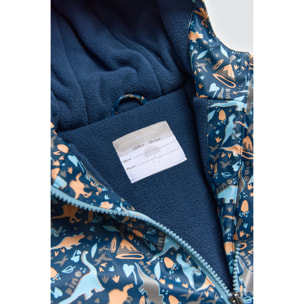 Impermeabile interno in peluche per bambini con stampa di dinosauri