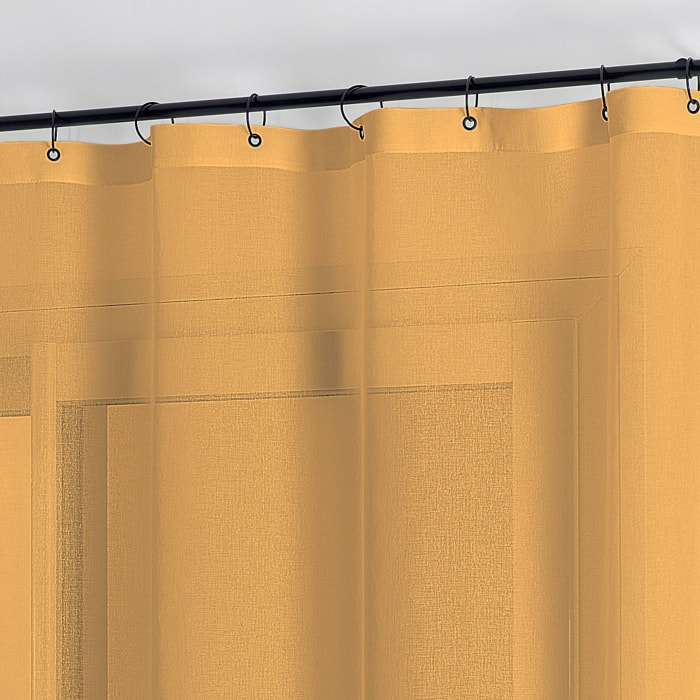 Voilage à anneaux noirs amovibles - Jaune Ocre