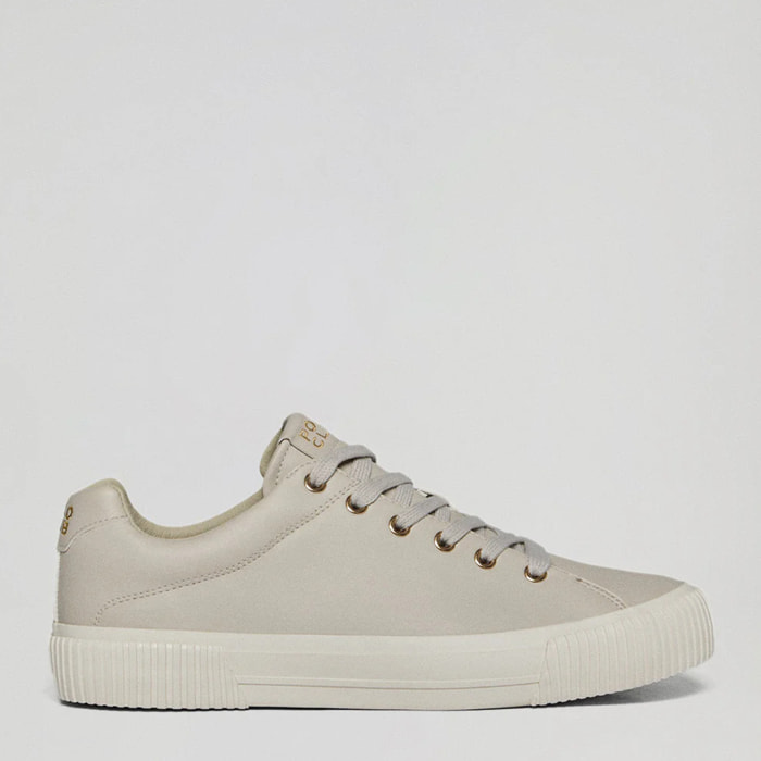 Sneaker Habana in ecopelle color beige da donna con dettagli Polo Club