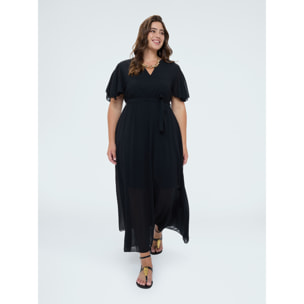 Fiorella Rubino - Vestito Dream in georgette con scollo a V - Nero