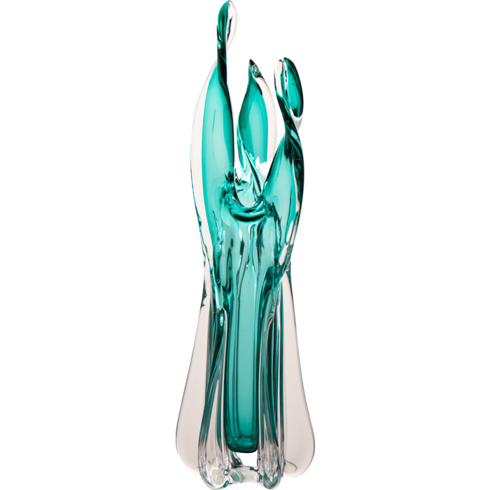 J-Line Vase Serena - verre - turquoise - large