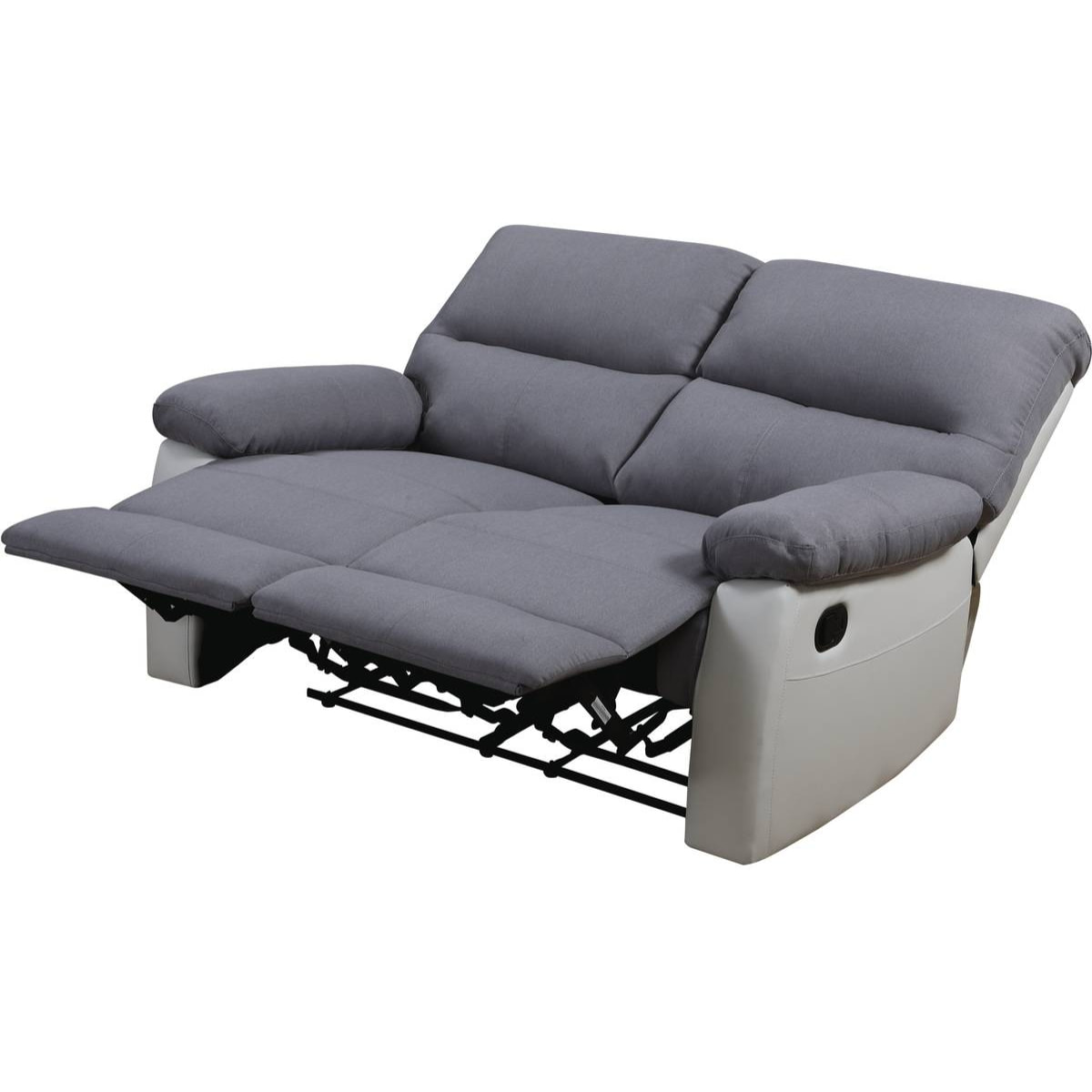 Canapé relax "Lincoln" - 147 x 89 x 103 cm - 2 places - Blanc / gris clair