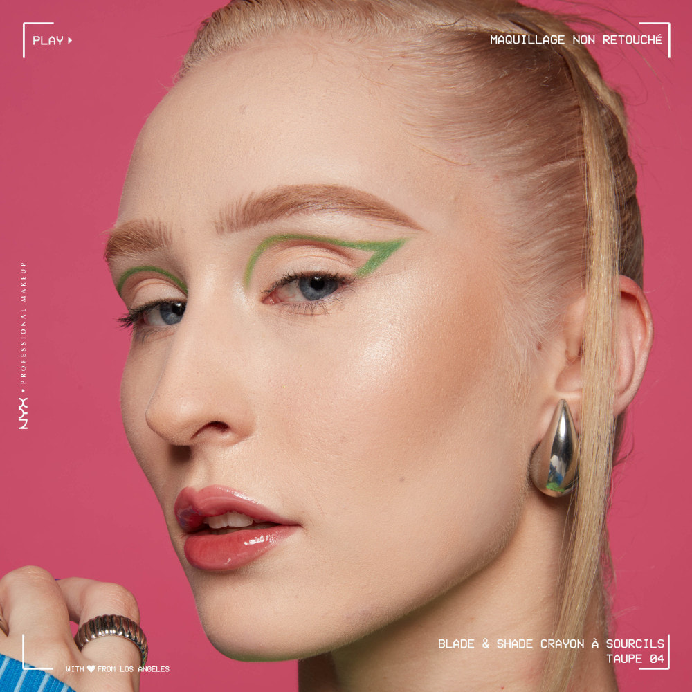 NYX Professional Makeup Blade & Shade, Crayon sourcils double embout, tenue jusqu'à 16h, Taupe