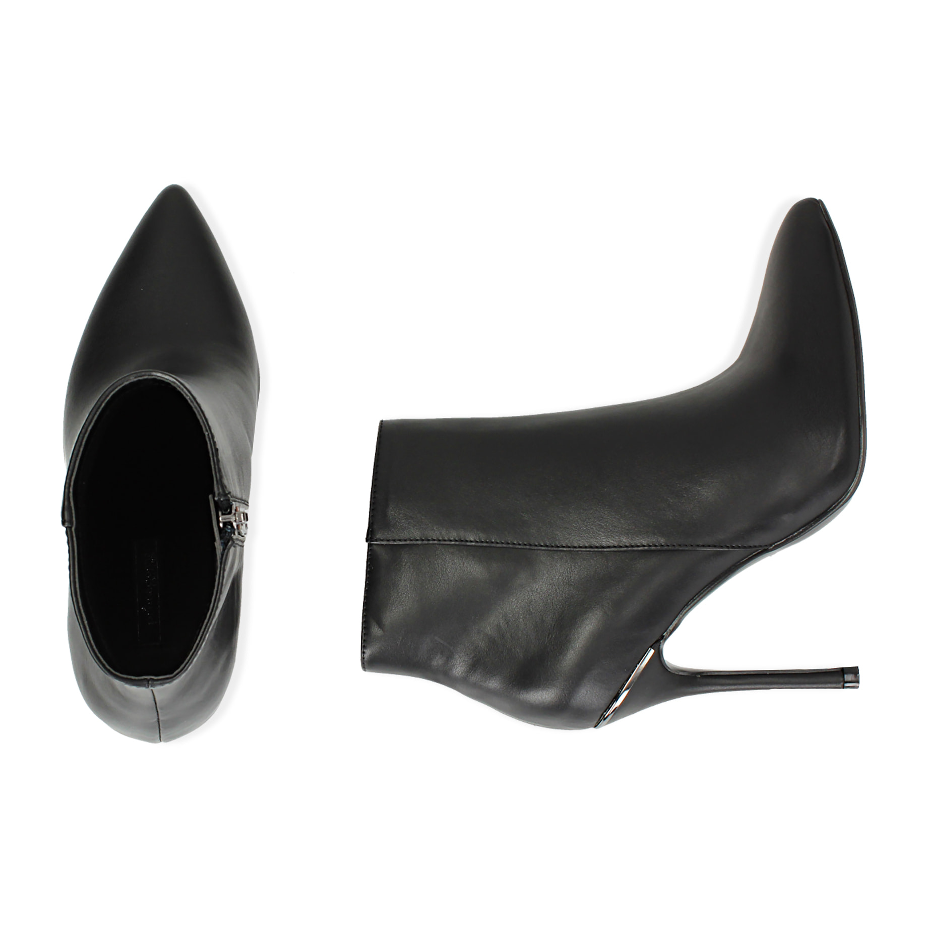 Botines negros en eco-piel, tacón de 10,5 cm