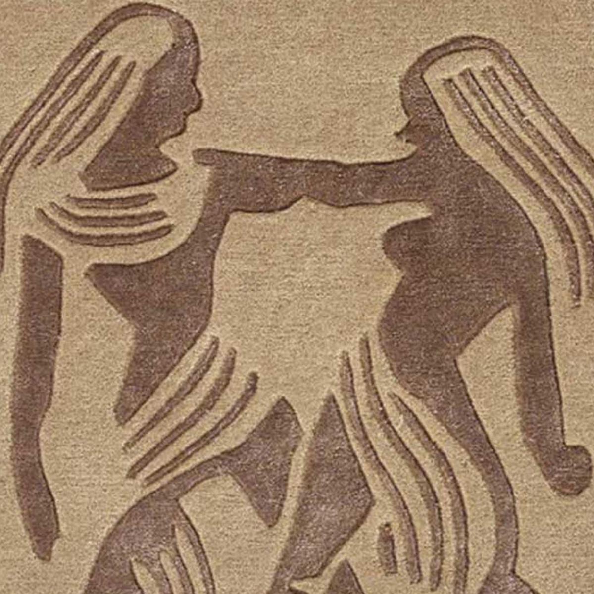 Tapis salon et chambre fait main en laine motif géométrique KIVE