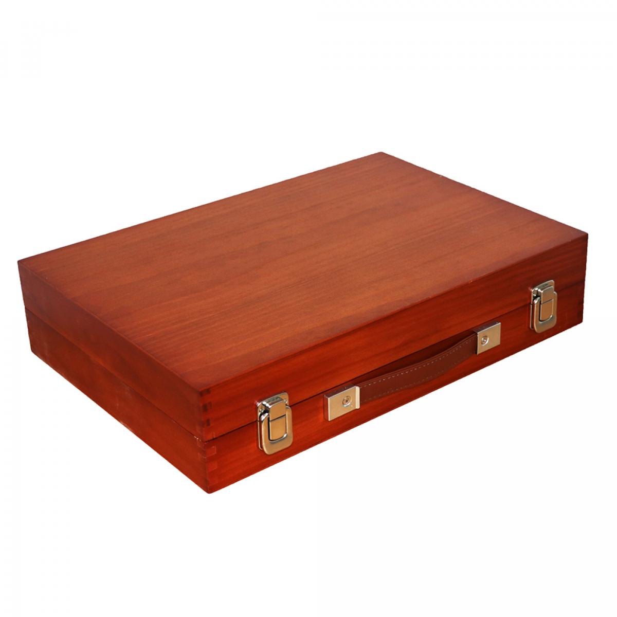 Set professionale per belle arti 174 pezzi in custodia di legno deluxe. Include matite, tubi di vernice acrilica, pastelli, pennarelli, pennelli e accessori.