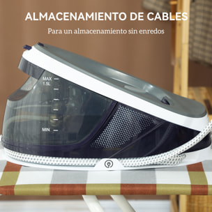 Centro de Planchado 2600W 100 g/min 8 Bares Función ECO Suela de Cerámica Planchado Vertical Potente Apagado Automático Sistema Antical Autolimpieza Depósito Extraíble 1,5 L Azul