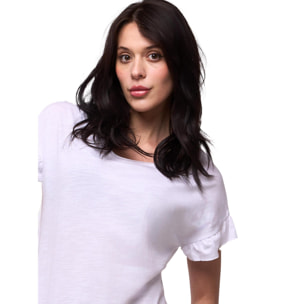 T-shirt Leone 1947 Apparel con rouches tie-dye. Look fresco vivace.