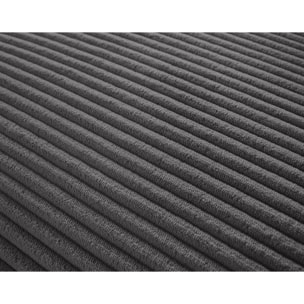Garance - canapé modulable d'angle droit - 8 places - en velours côtelé - Gris foncé