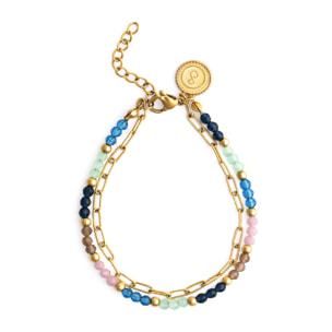 Bracciale Dye Dots Bruma Acciao Placcato Oro