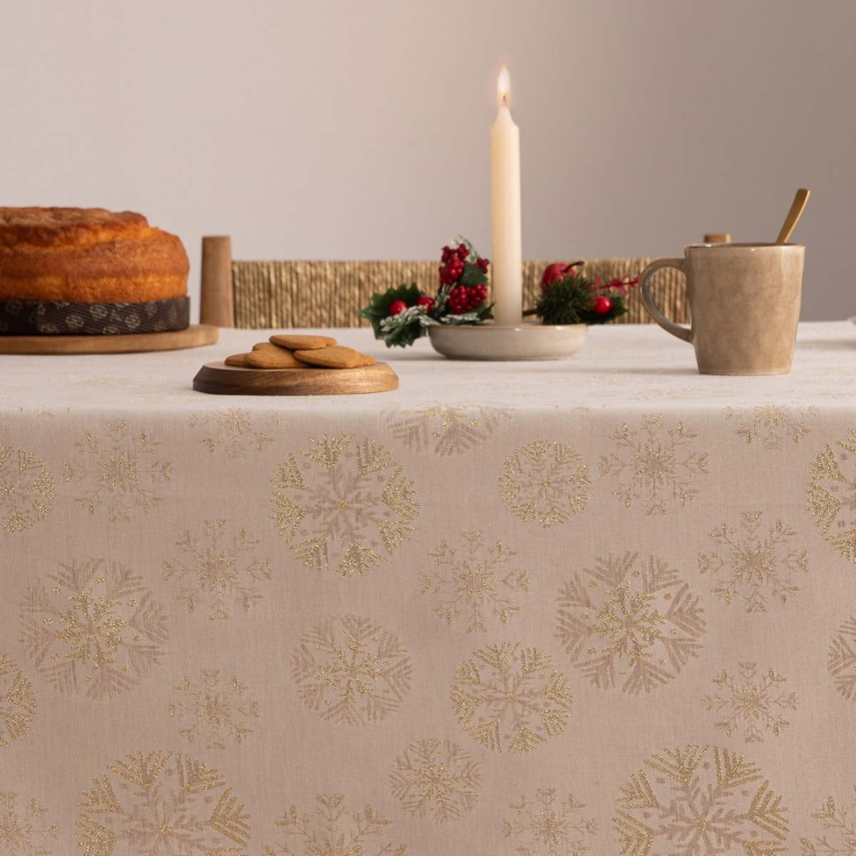 Mantel antimanchas SNOWBERRY ORO