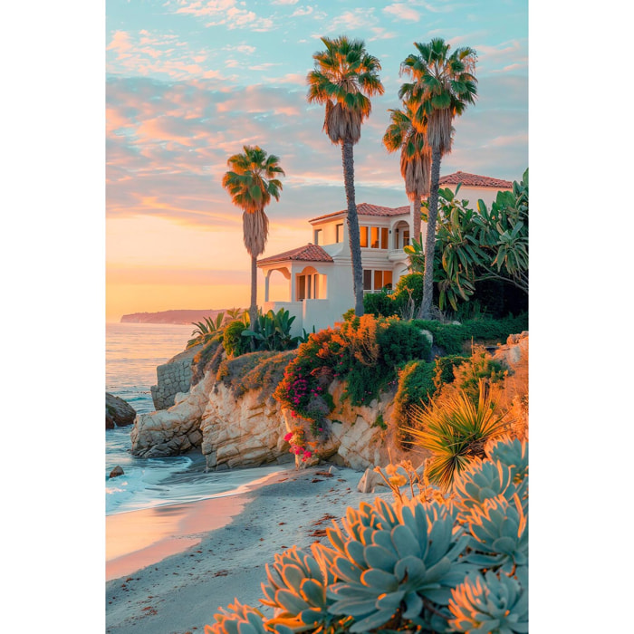 Tableau décorative maison sur laguna beach  Toile imprimée