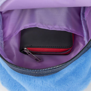 Mochila casual de stitch - color azul - 22.5x22.5x7 cm - fabricada en pu - estampado de stitch