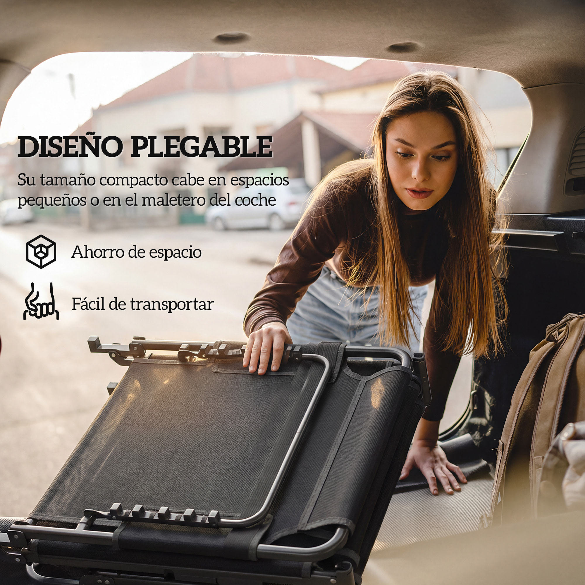 Set de 2 Tumbonas Jardín Exterior, Tumbonas Plegables con Cojines, Respaldo Reclinable 5 Posiciones, Asiento Extra Ancho de Textilene, Bolsillo Lateral y Reposacabezas para Playa, Azul