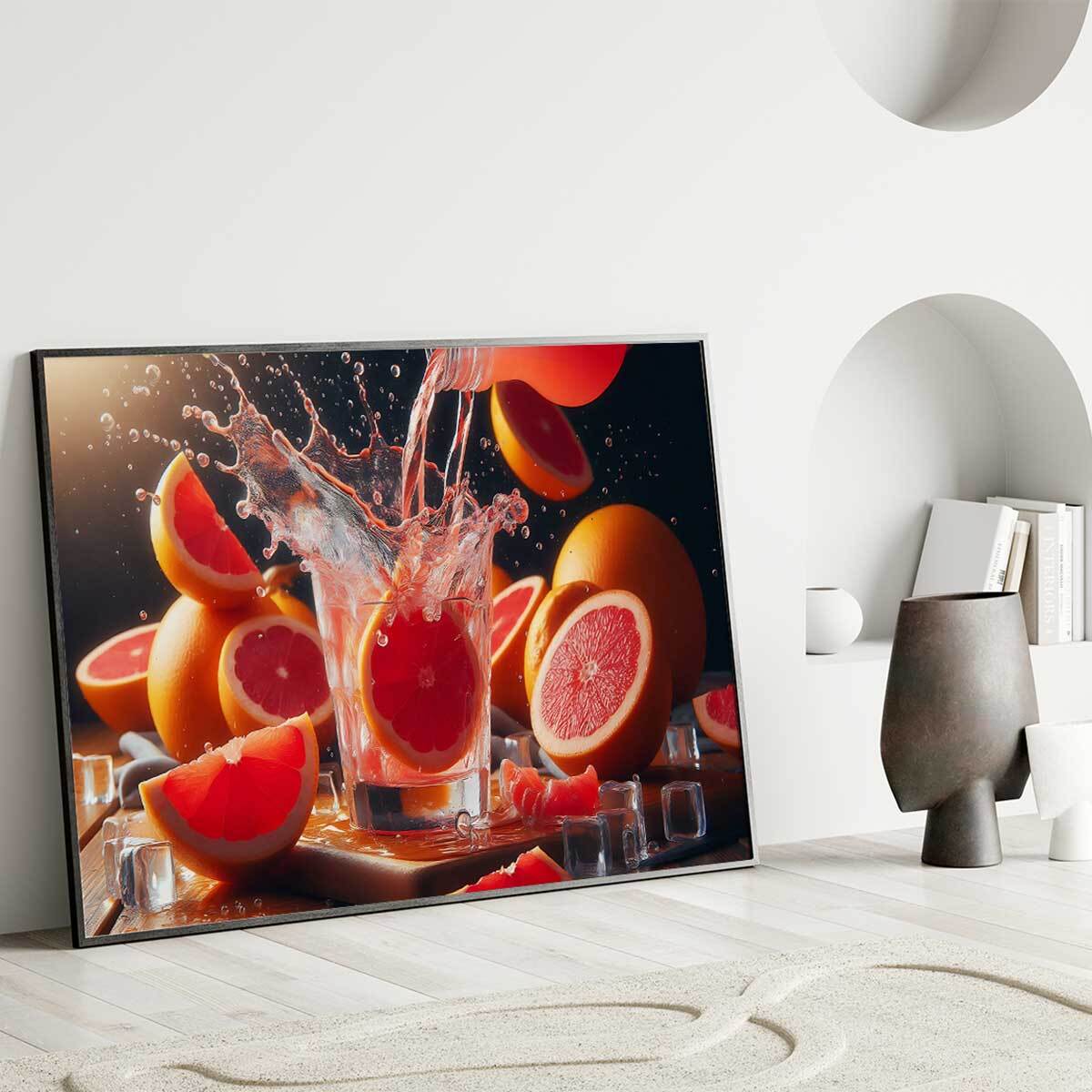 Affiche agrumes cocktail affiche encadrée Affiche + cadre en métal - Noir