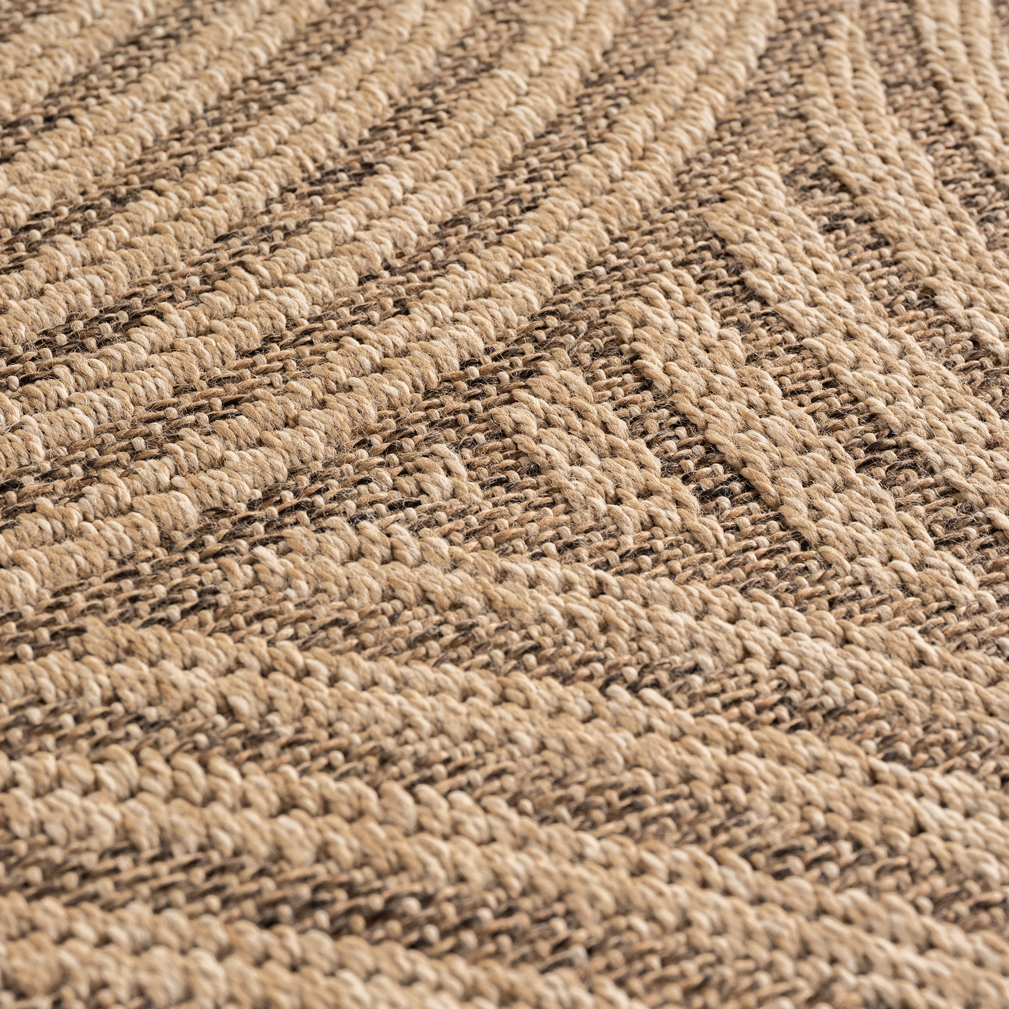 LINORA - Tapis intérieur/extérieur beige à motif géométrique naturel