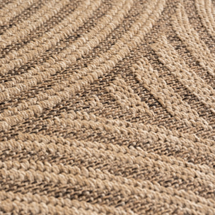 LINORA - Tapis intérieur/extérieur beige à motif géométrique naturel