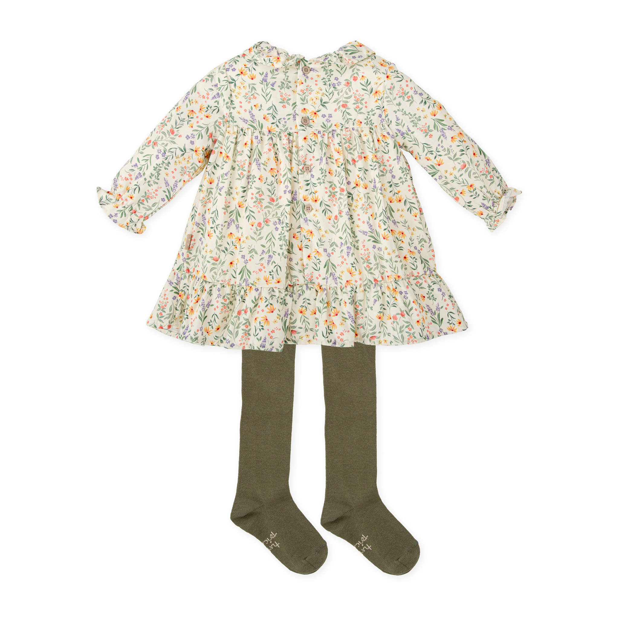 VESTIDO CON LEOTARDOS MOSTAZA - Mostaza