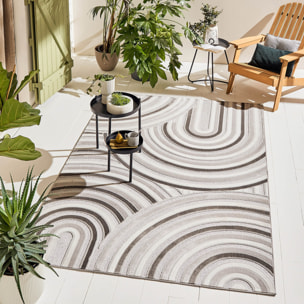 Tapis Loopin 312 gris - Motif en relief - Indoor & Outdoor