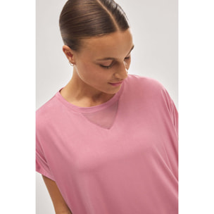 Maglietta sportiva rosa a maniche corte