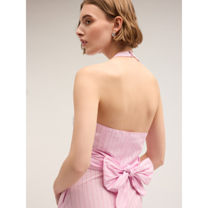 Motivi - Vestito in popeline fantasia a righe - Rosa