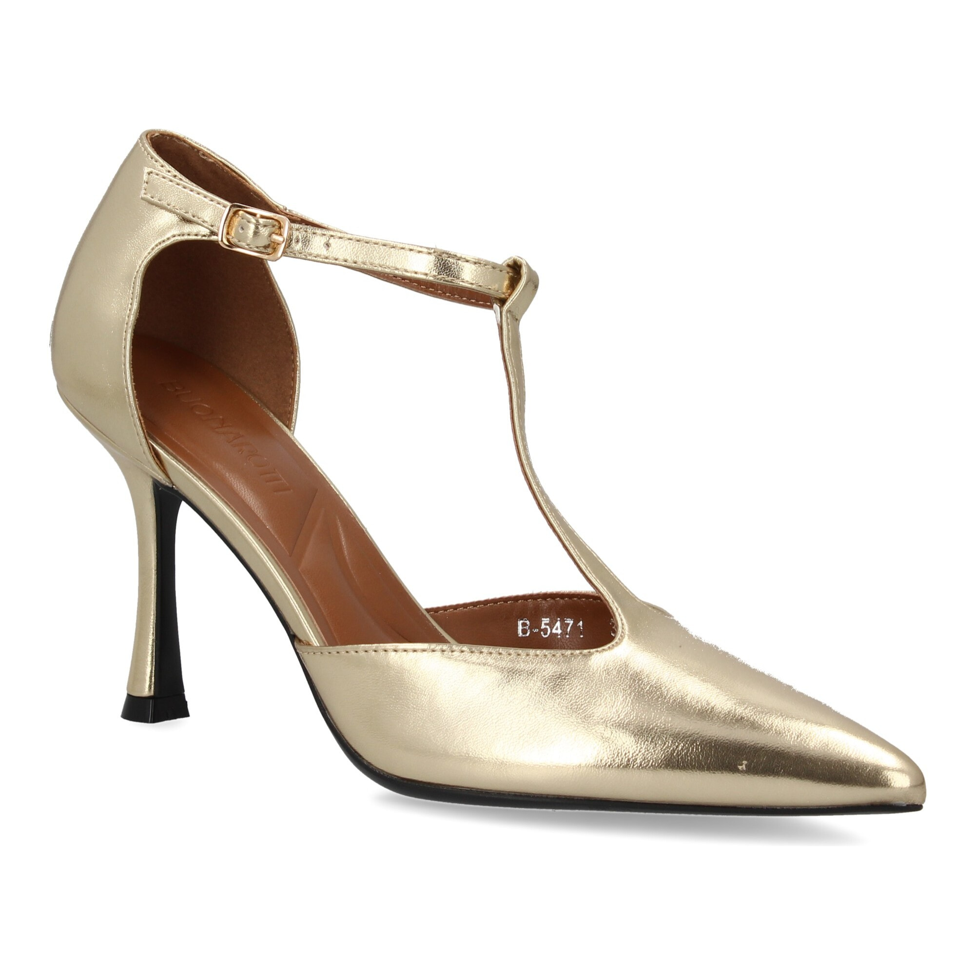 Zapato de salón con tacón alto y punta afilada