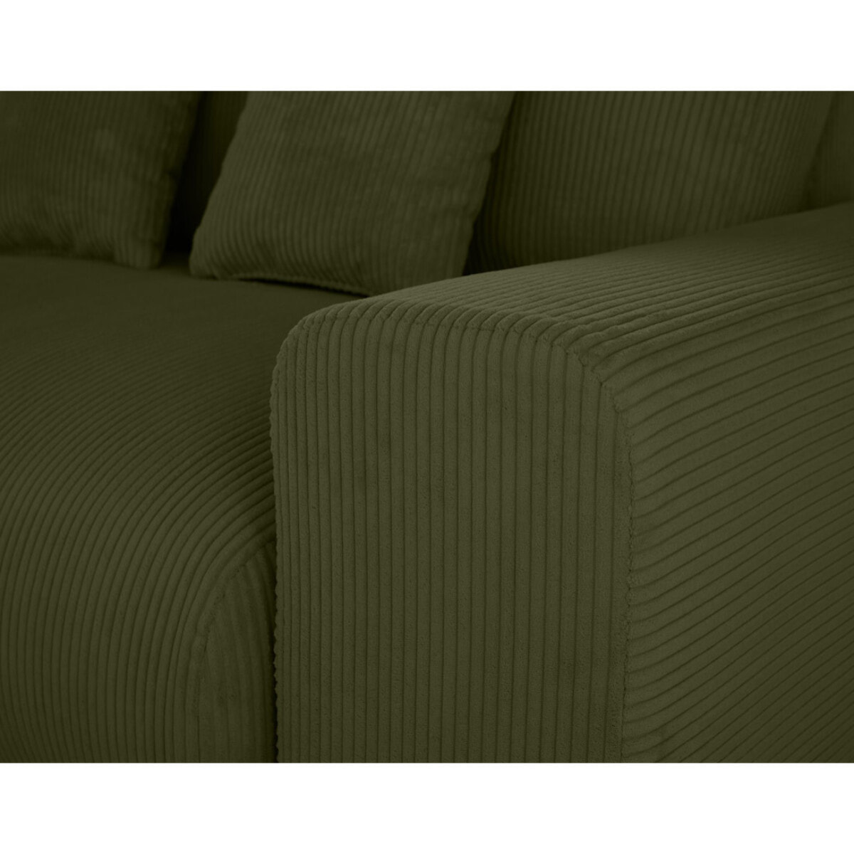 Garance - module d'assise 3 places avec accoudoir droit - en velours côtelé - Vert