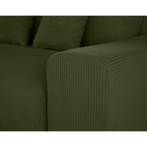 Garance - module d'assise 3 places avec accoudoir droit - en velours côtelé - Vert