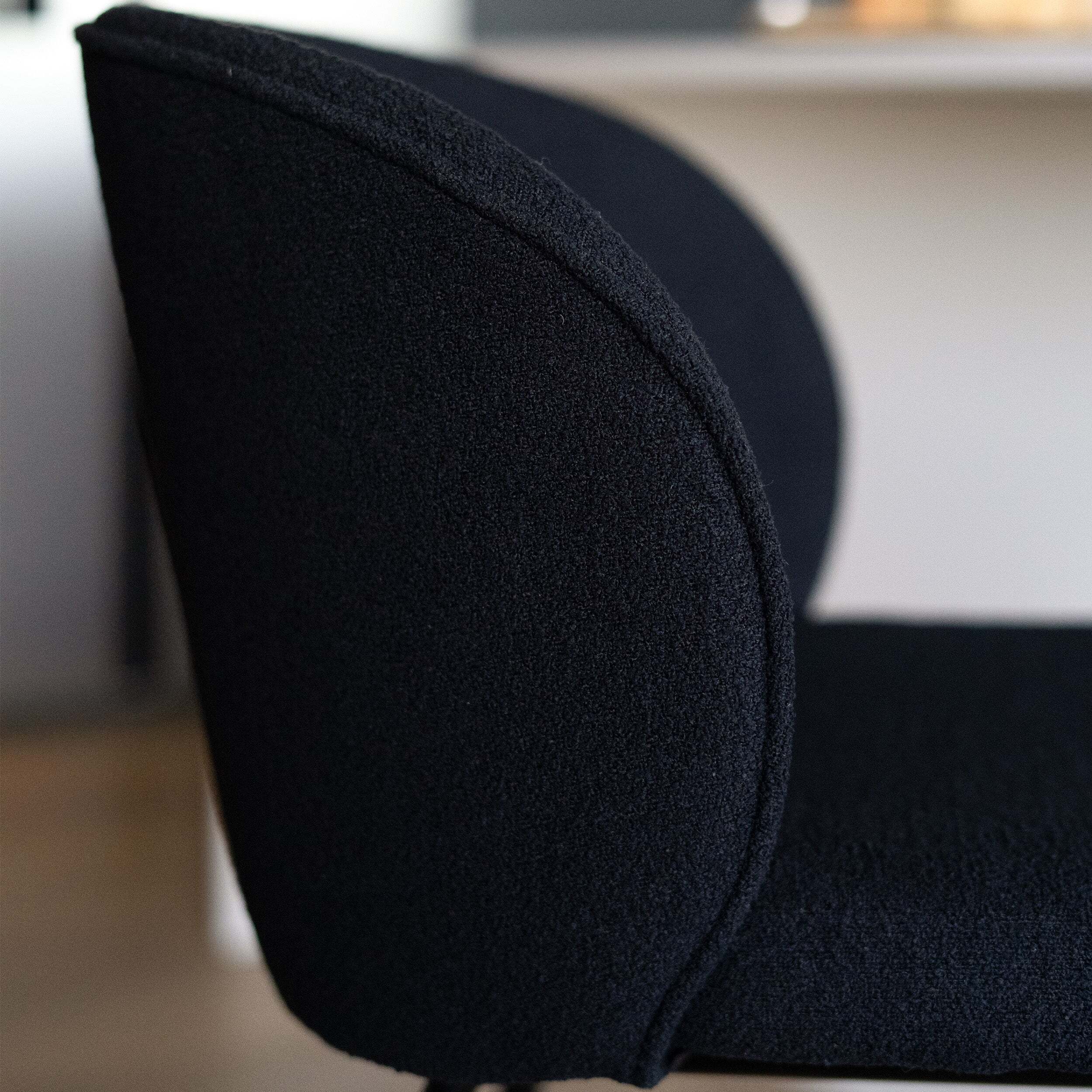 Lot de 2 chaises pour îlot central 66,3 cm en tissu bouclé noir - Groom