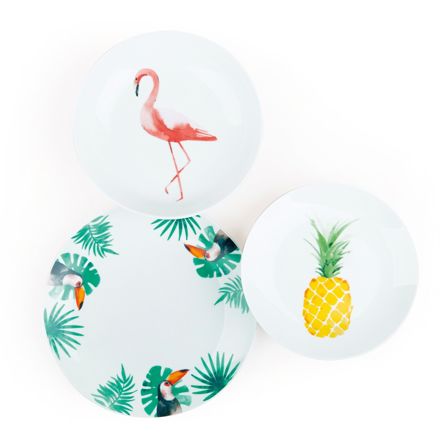 Servizio piatti 18 pezzi Excelsa – Tropical, Porcellana Multicolore