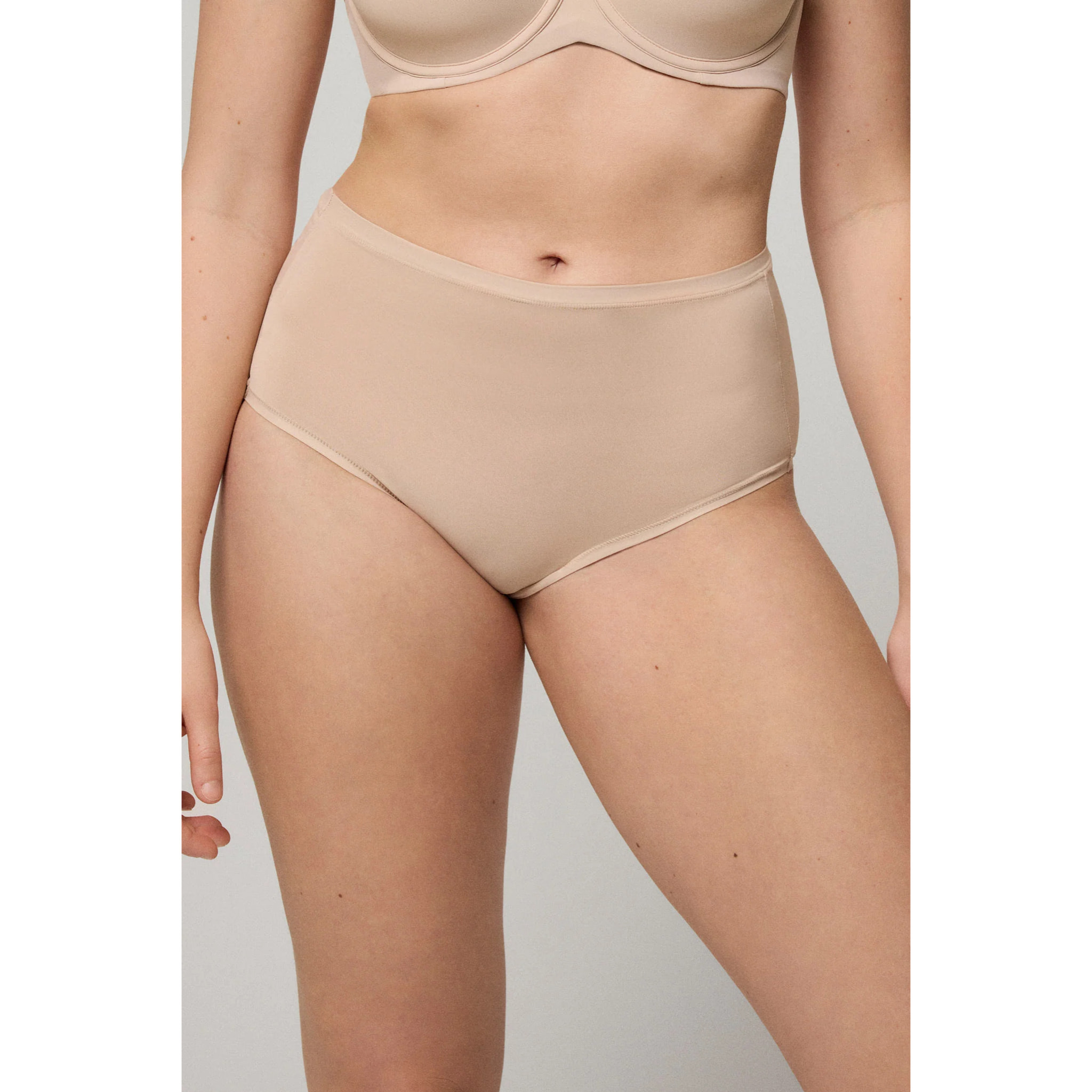 Confezione da 2 slip basico beige a vita alta