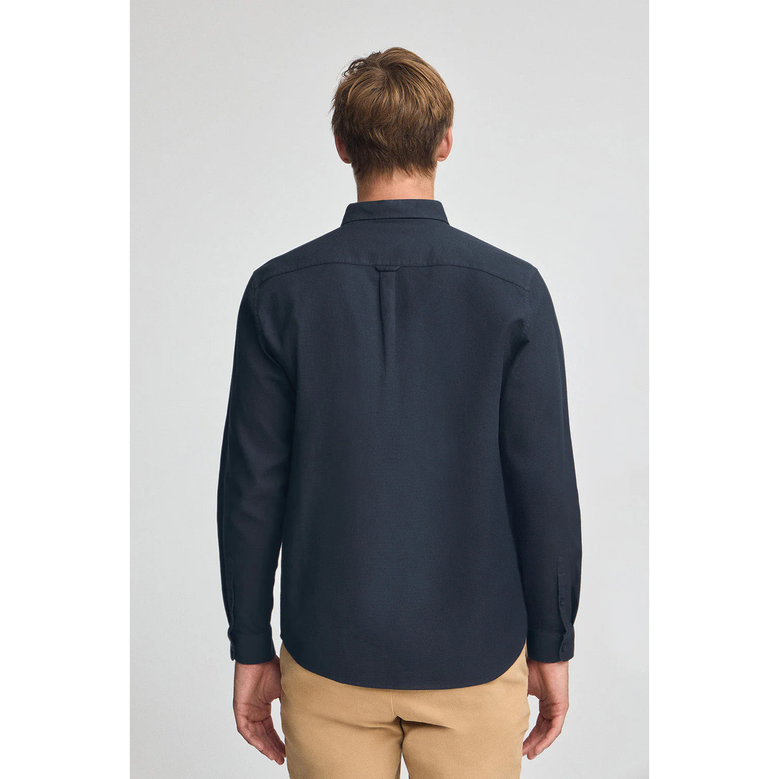 Camicia blu marino, regular fit con collo con bottoni e logo Polo Club