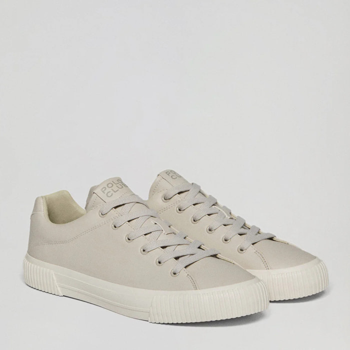 Sneaker Habana in ecopelle color beige da uomo con dettagli Polo Club