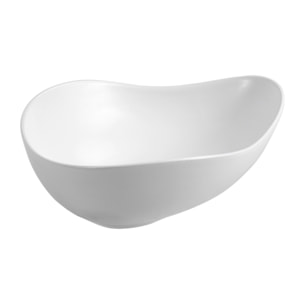 Vasque à poser design asymétrique 50,5 x 38 x 19 cm sans trop-plein blanc mat PixL (CEPX5038WM)