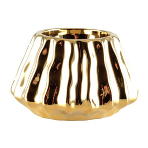 Bougeoir doré brillant 9.5x9.5x6cm