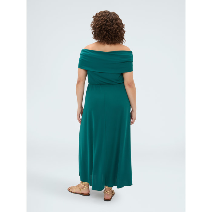 Fiorella Rubino - Vestido largo Chill off-shoulder en jersey - Verde
