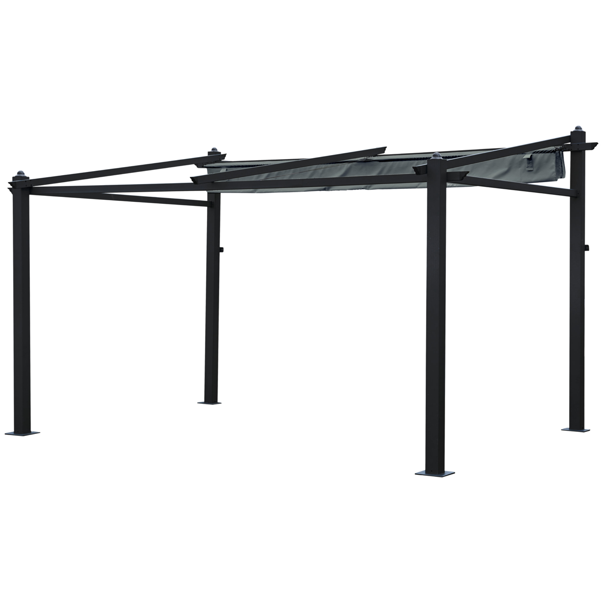 Pergola murale 3 × 4m FRÉJUS grise - structure aluminium