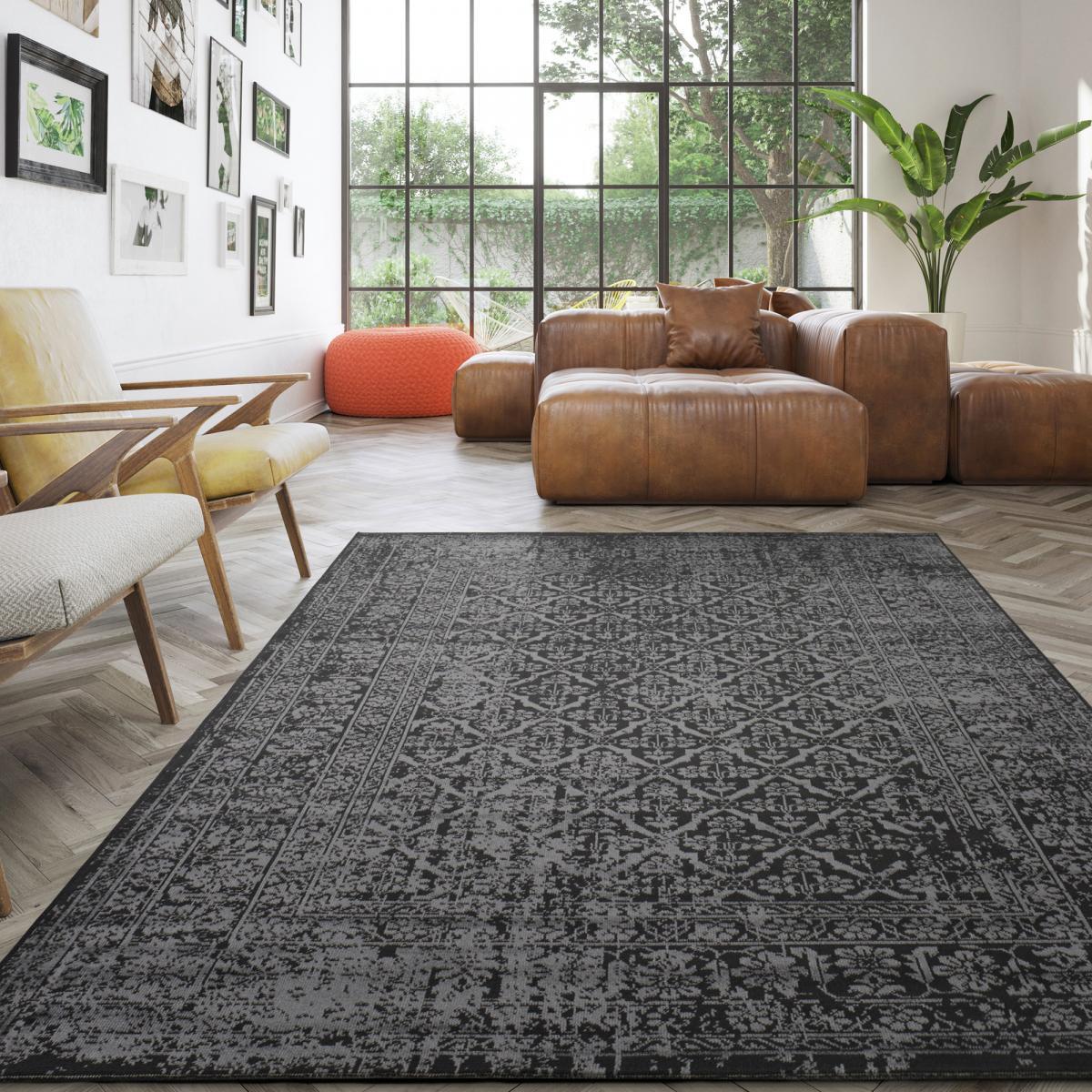 Tapis salon et chambre tissé motif ethnique PUKU