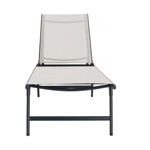 Lot de 2 bains de soleil en métal "Sublima" - 180 x 54 x 104 cm - Beige