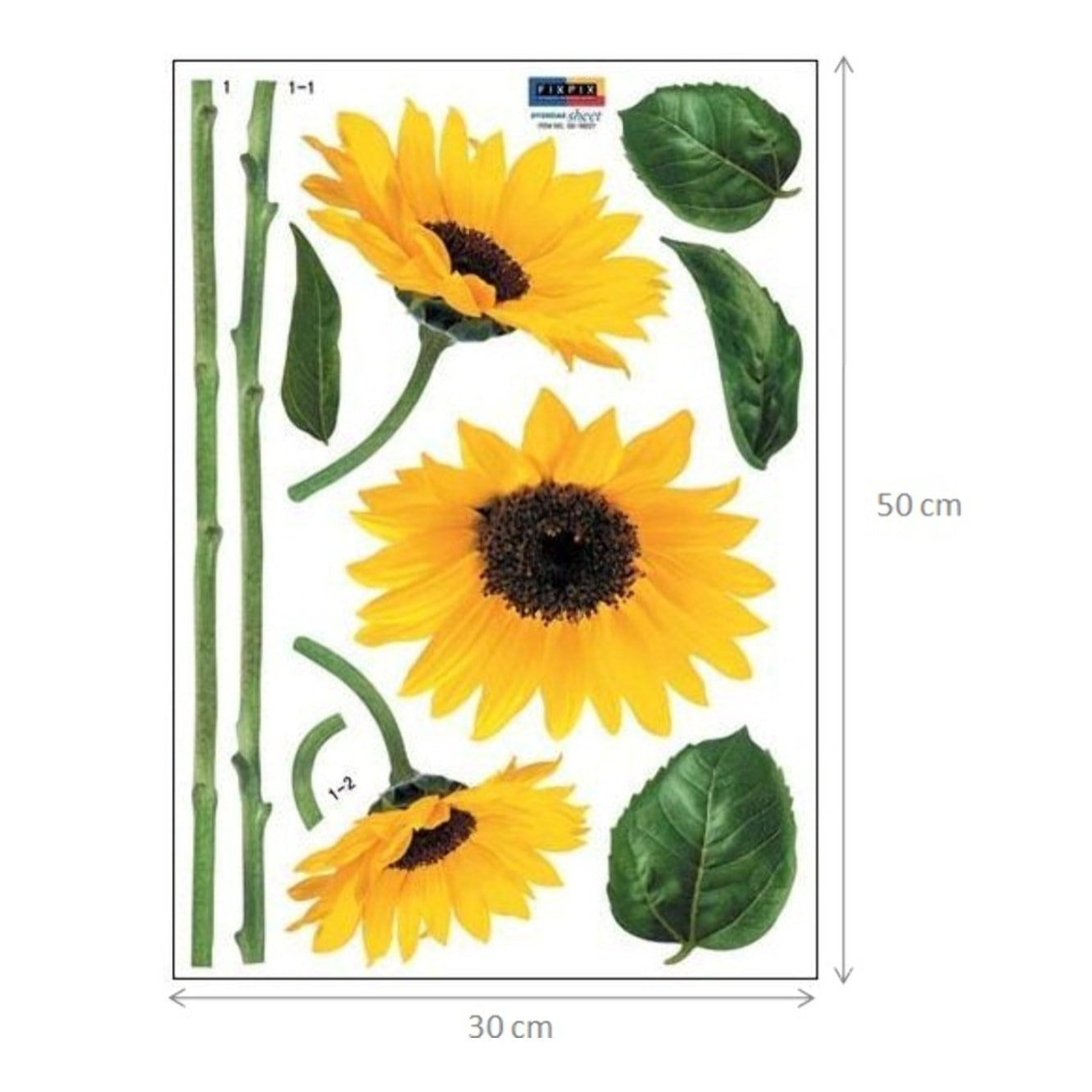 Stickers Muraux décoration adhésifs fleurs Tournesols