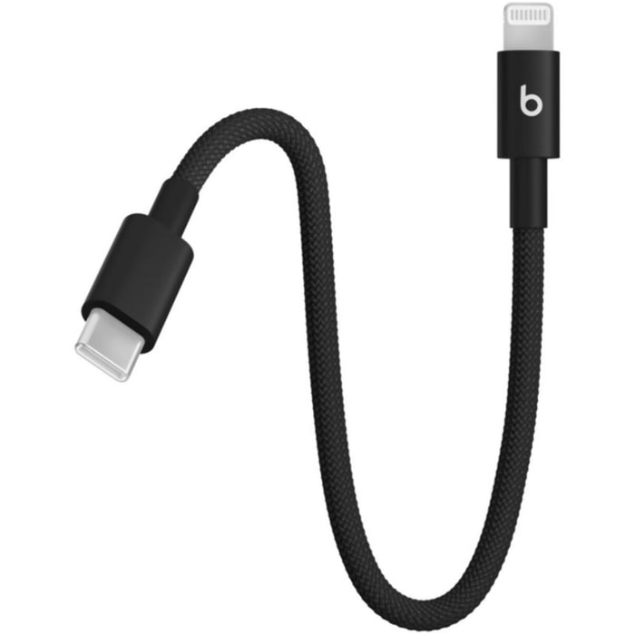 Câble de charge BEATS tissé court USB-C vers Lightning 20 cm N