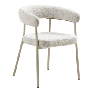 Set 2 sedie da pranzo Trivio in tessuto sabbia con gambe grigie