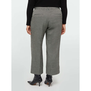 Fiorella Rubino - Pantaloni cropped fantasia spigata - Grigio