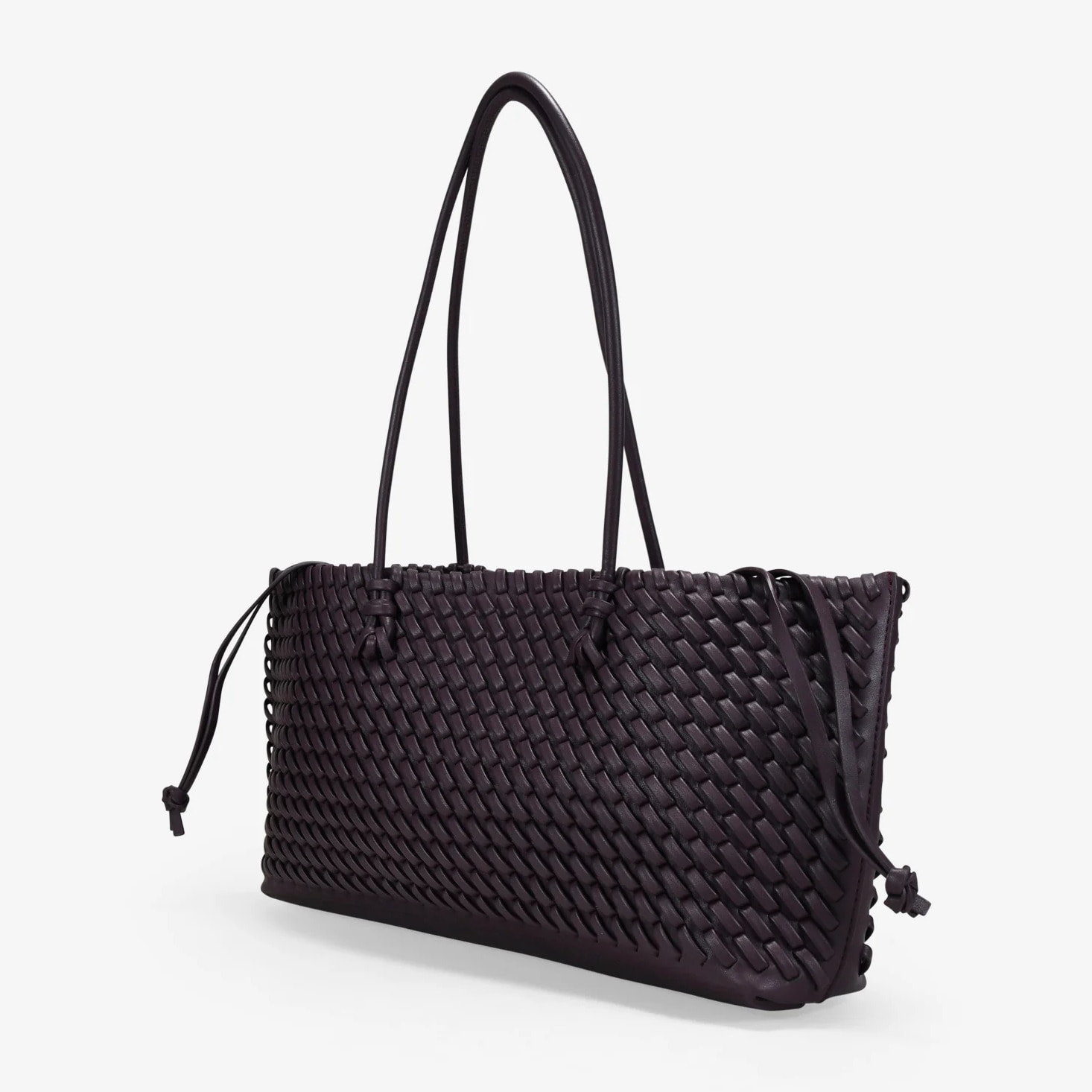 Bolso de hombro burdeos trenzado