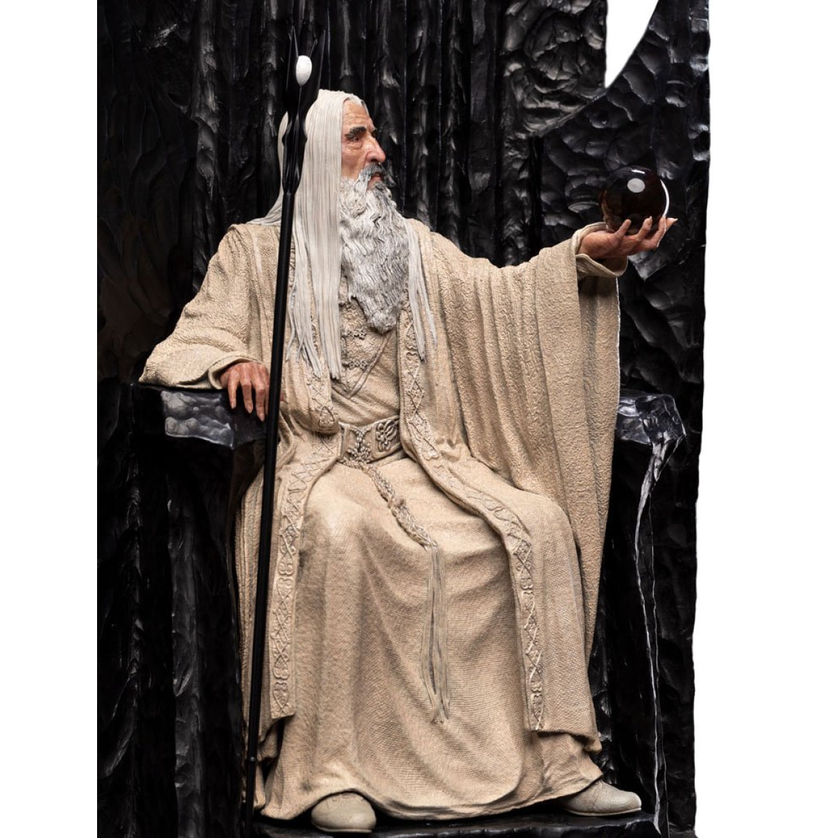 The Il Signore Degli Anelli Statua 1/6 Saruman The White On Throne 110 Cm Weta Workshop