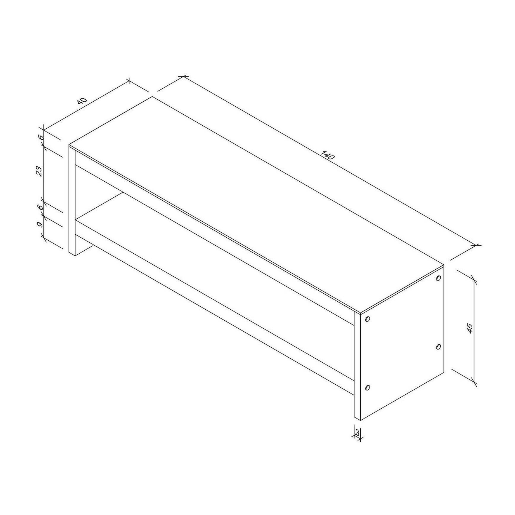 Mobile porta TV Dpaciocc, Credenza da soggiorno, Armadio basso per TV, Base parete attrezzata, 140x40h45 cm, Noce